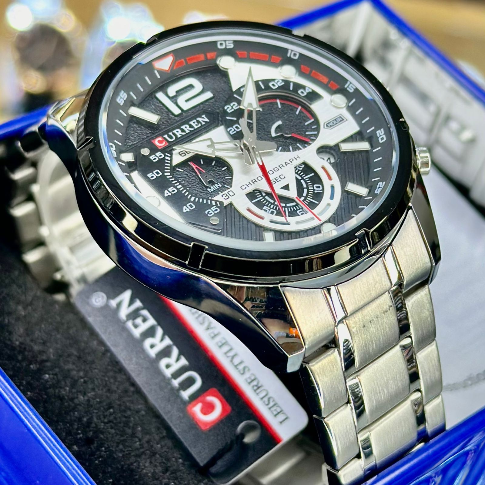 RELOJ CURREN 8395 + GAFAS WAYFARER NEGRA