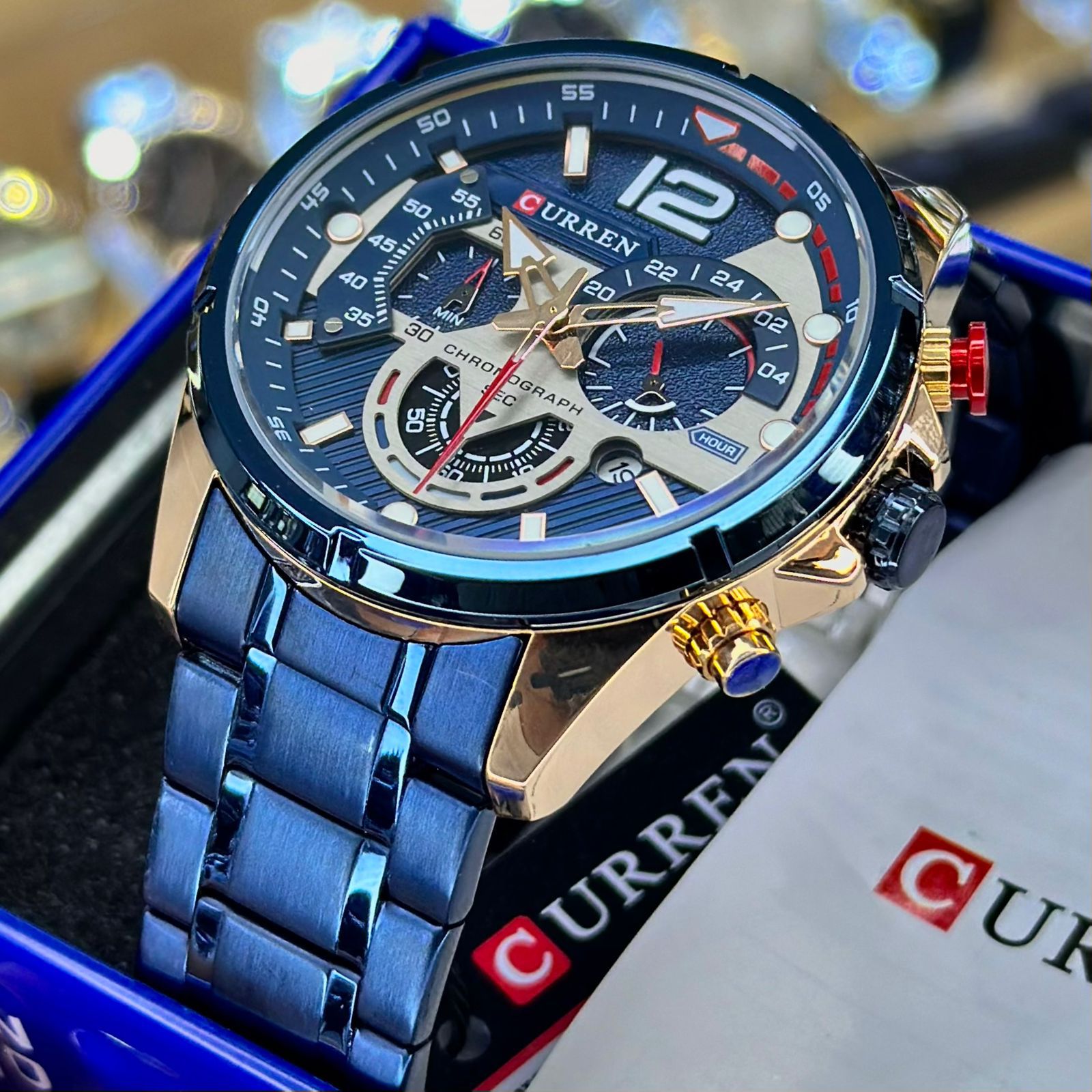 RELOJ CURREN 8395 + GAFAS WAYFARER NEGRA